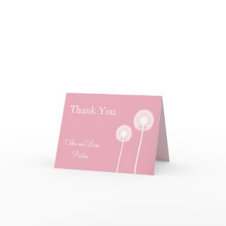 Best Wishes! Wedding Thank You Card (pink) card