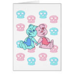 Bestest Best pink blue skulls Greeting Cards