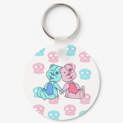 Bestest Best pink blue skulls Keychain by cimmerrian