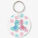 Bestest Best pink blue skulls keychains