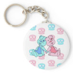 Bestest Best pink blue skulls Keychain