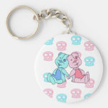 Bestest Best pink blue skulls Keychain
