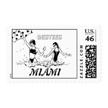 Besties Best Friends on the Beach Postage Stamp