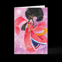 Besuto Samurai Greeting Card, Blank