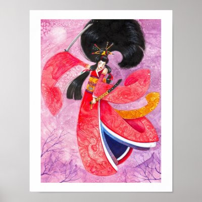Besuto Samurai Medium Fine Art Japanese Poster by artbyamandarobbins