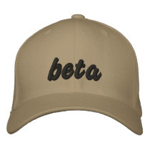 Beta blk on kahki hat embroidered hats