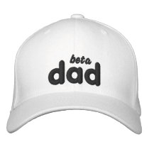 Beta Dad blk on wht hat Embroidered Hat