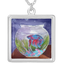 Beta fish necklace square