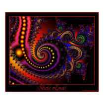 Beta Lyrae poster - red border posters