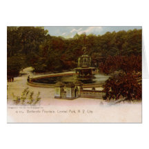 Bethesda Fountain, Central Park, New York 1905 Vin Greeting Card