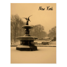 Bethesda Fountain in Winter Postcard