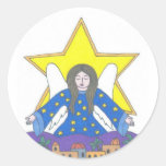 Bethlehem Angel Round Stickers