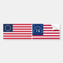 Betsy Ross 13 Stars American Flag Bumper Sticker