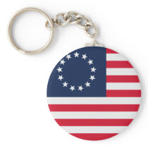 Betsy Ross 13 Stars American Flag Keychain