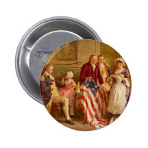 Betsy Ross 1777 by Jean Leon Gerome Ferris Button