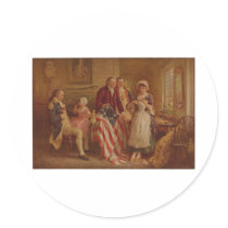 Betsy Ross, 1777, JLG Ferris, c1930 Round Sticker
