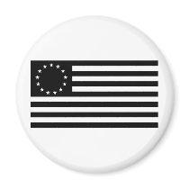 Betsy Ross Flag, Black Line Art Magnet
