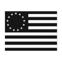 Betsy Ross Flag, Black Line Art Postcard