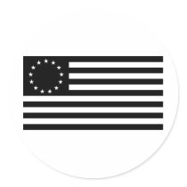 Betsy Ross Flag, Black Line Art Sticker