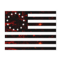 Betsy Ross Flag, Fiery Line Art Post Card