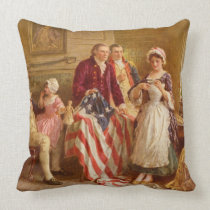 Betsy Ross Sewing the American Flag Pillow pillows