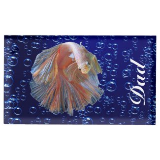Betta Fish and Bubbles Table Card Holder