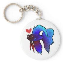 Betta Fish / Siamese Fighting Fish Love Keychain