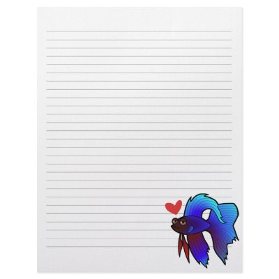 Betta Fish / Siamese Fighting Fish Love Customized Letterhead by CartoonizeMyPet