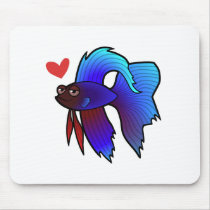 Betta Fish / Siamese Fighting Fish Love Mouse Pads
