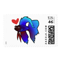 Betta Fish / Siamese Fighting Fish Love Postage Stamps