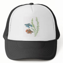 Betta splendens and Rotala indica White Trucker Hat