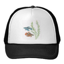 Betta splendens and Rotala indica White Trucker Hat