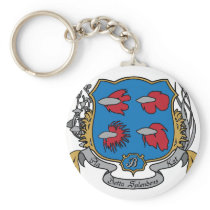 Betta Splendens Coat of Arms Keychain