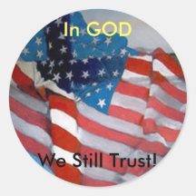 Better America Cross Flag Round Stickers