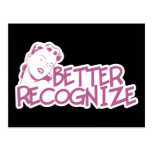 Better Recognize Retro Lady - Pink Post Card
