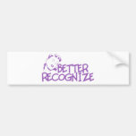 Better Recognize Retro Lady - Purple Bumper Stickers