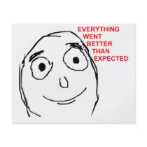 Better Than Expected Rage Face Meme Flyer Design