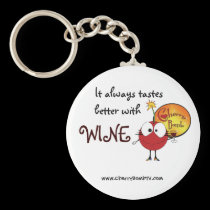 better with wine key chain keychains