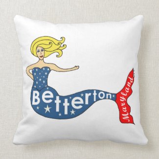 Betterton, Maryland Mermaid Throw Pillow