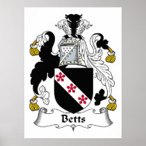 Betts Family Crest Posters