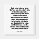 Betty Botter Bitter Butter Better (Tongue Twister) Fridge Magnets