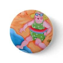Betty Goes Paddling Pinback Button