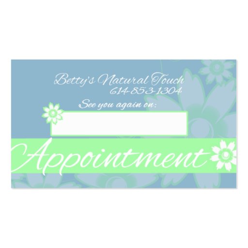 Betty's Natural Touch Business Card