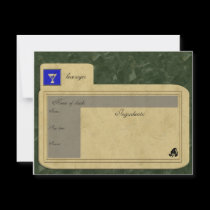 beverage recipe card invitations