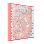 Beverly Hills California Vintage Map (1995) Wrappe Stretched Canvas Print