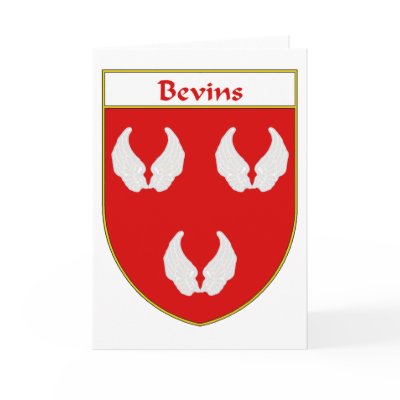 Bevins Coat of Arms/Family Crest Card by NameGame