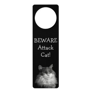 Beware Attack Cat Door Hangers