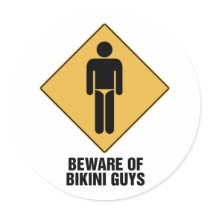 Beware Bikini Guys stickers