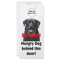 BEWARE Door hanger Warning sign Dog Pet sign Rack Card Design
