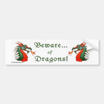 Beware Dragons Bumper Stickers